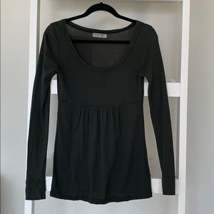 Michael Stars babydoll cotton long sleeve top